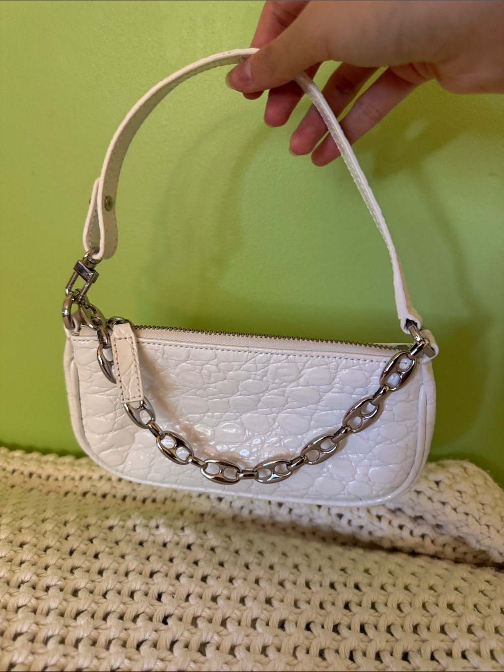 BY FAR Mini Rachel Shoulder Bag in Cream